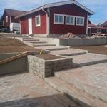 Tillbyggnad garage och markstensarbeten i Gagnef.
